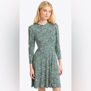 Draper James Julia Mini Dress in Green Square Dot